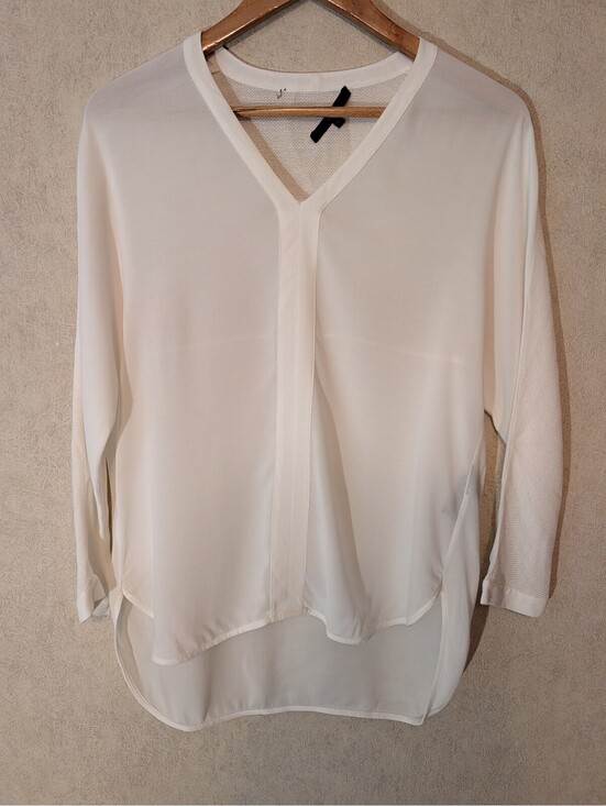 Tibi Tops - TIBI white long sleeve V-neck blouse sz XS